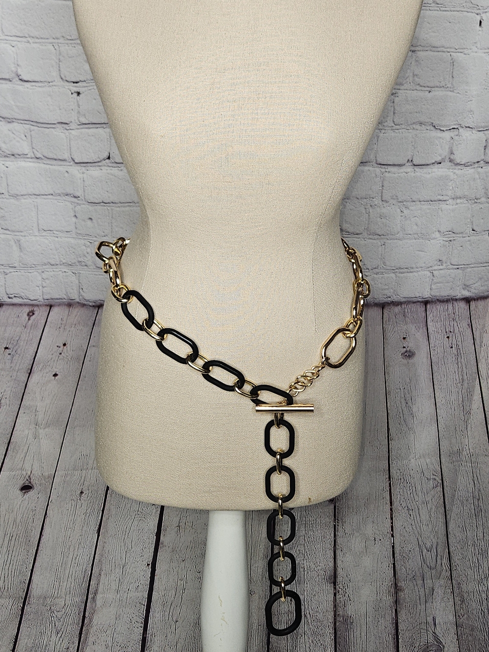 Gold and Black Chain Link Belt